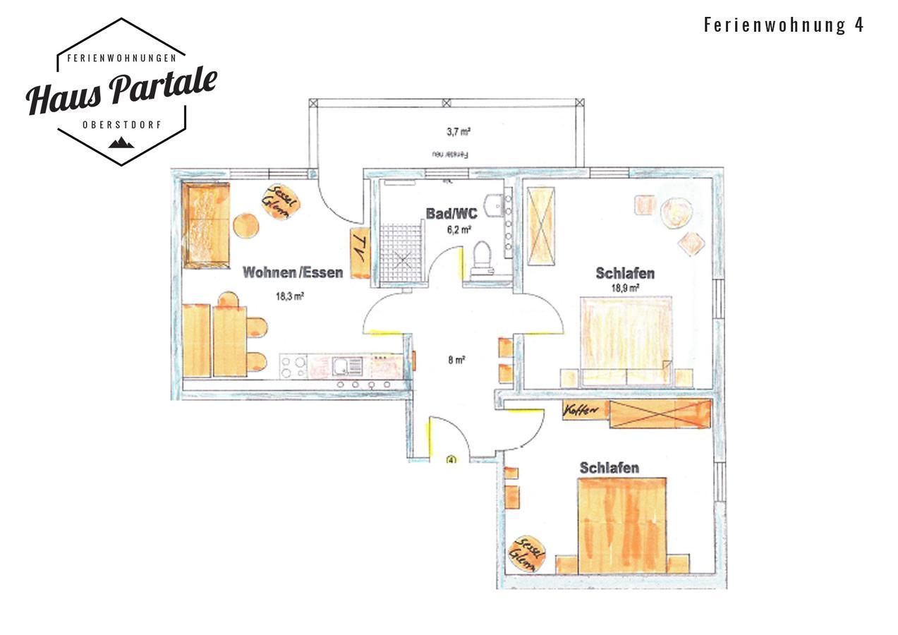 Haus Partale Daire Oberstdorf Dış mekan fotoğraf